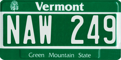VT license plate NAW249