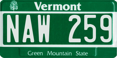 VT license plate NAW259