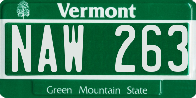 VT license plate NAW263