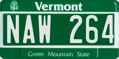 VT license plate NAW264