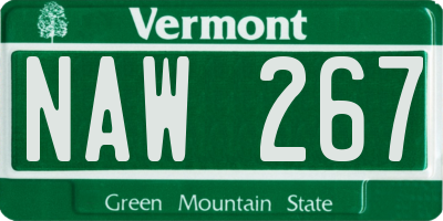 VT license plate NAW267