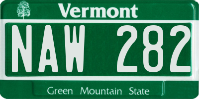 VT license plate NAW282