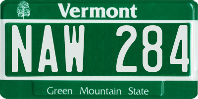 VT license plate NAW284