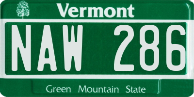 VT license plate NAW286