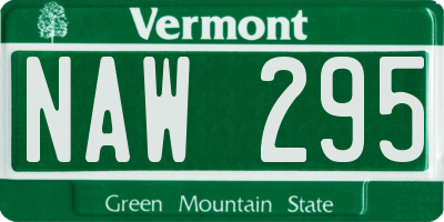 VT license plate NAW295