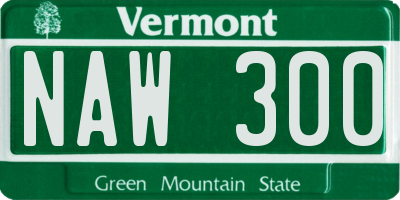 VT license plate NAW300