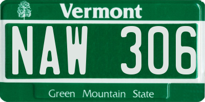 VT license plate NAW306