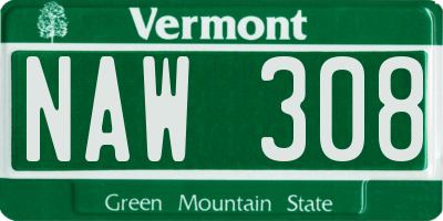 VT license plate NAW308