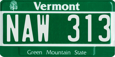 VT license plate NAW313