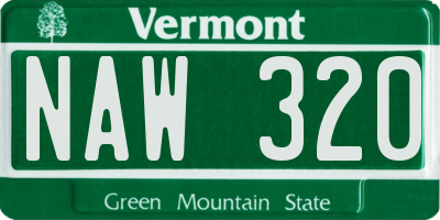 VT license plate NAW320