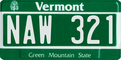 VT license plate NAW321