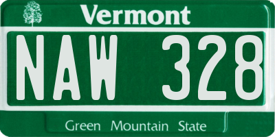 VT license plate NAW328