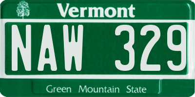 VT license plate NAW329