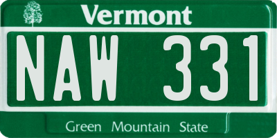 VT license plate NAW331