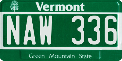 VT license plate NAW336