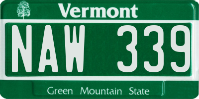 VT license plate NAW339