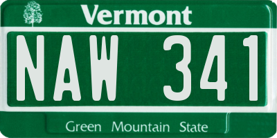 VT license plate NAW341