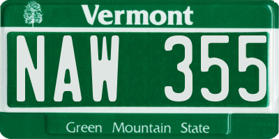 VT license plate NAW355