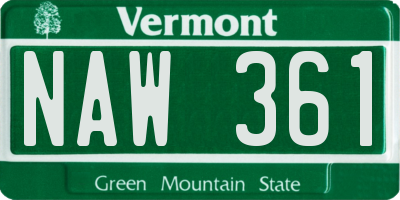 VT license plate NAW361