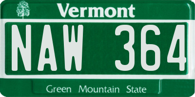 VT license plate NAW364