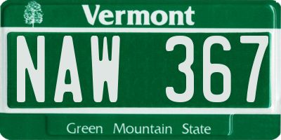 VT license plate NAW367