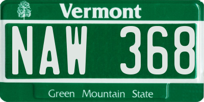 VT license plate NAW368