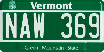 VT license plate NAW369