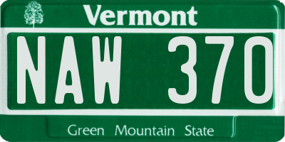 VT license plate NAW370