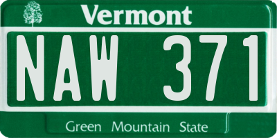 VT license plate NAW371