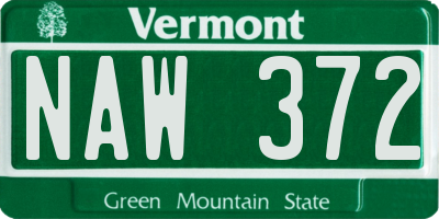 VT license plate NAW372