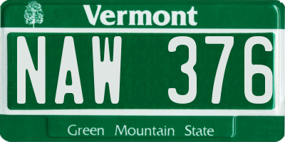 VT license plate NAW376