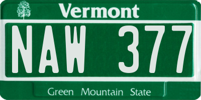 VT license plate NAW377