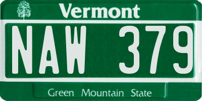 VT license plate NAW379