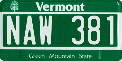 VT license plate NAW381