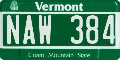VT license plate NAW384