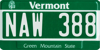 VT license plate NAW388