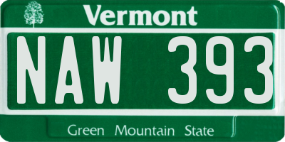 VT license plate NAW393