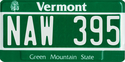 VT license plate NAW395