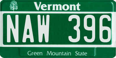 VT license plate NAW396