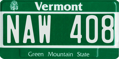 VT license plate NAW408
