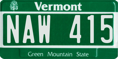 VT license plate NAW415
