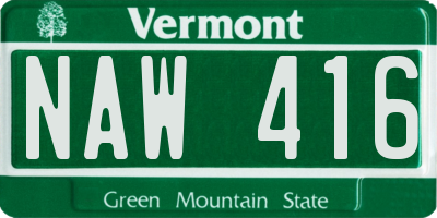 VT license plate NAW416