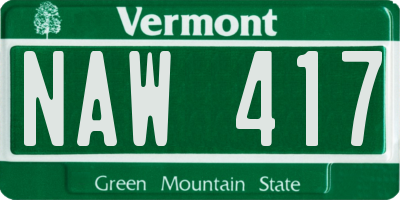 VT license plate NAW417