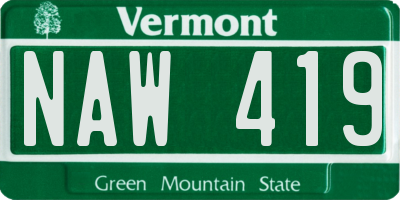 VT license plate NAW419