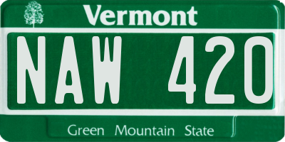 VT license plate NAW420
