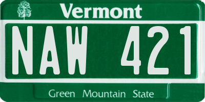 VT license plate NAW421