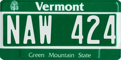 VT license plate NAW424