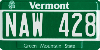VT license plate NAW428