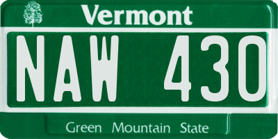 VT license plate NAW430