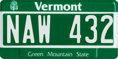 VT license plate NAW432